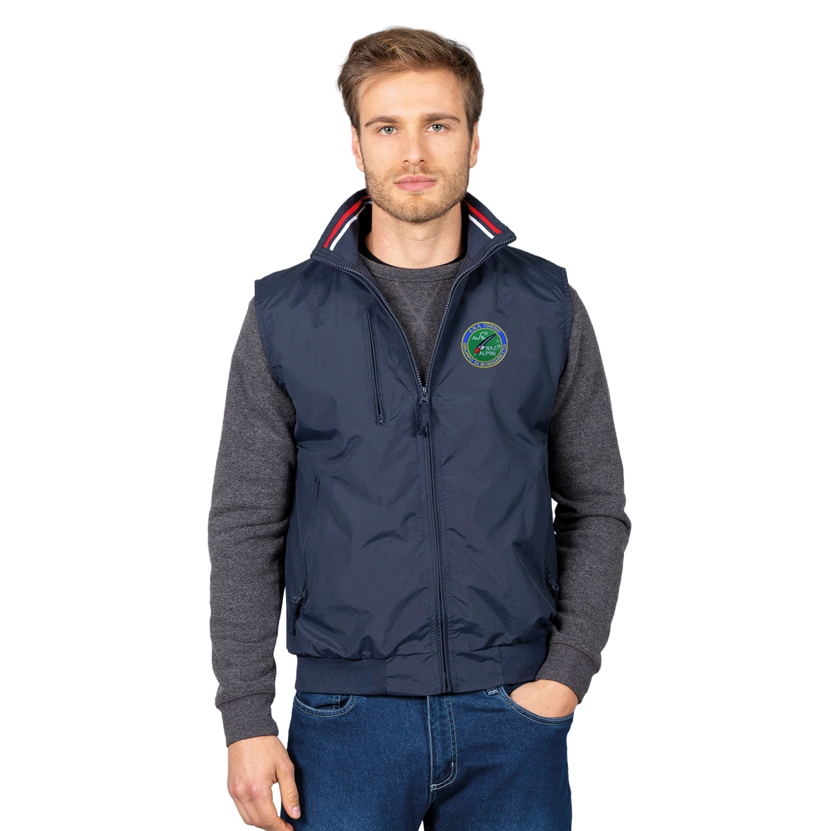 Gilet smanicato personalizzato per Gruppi ANA blu navy