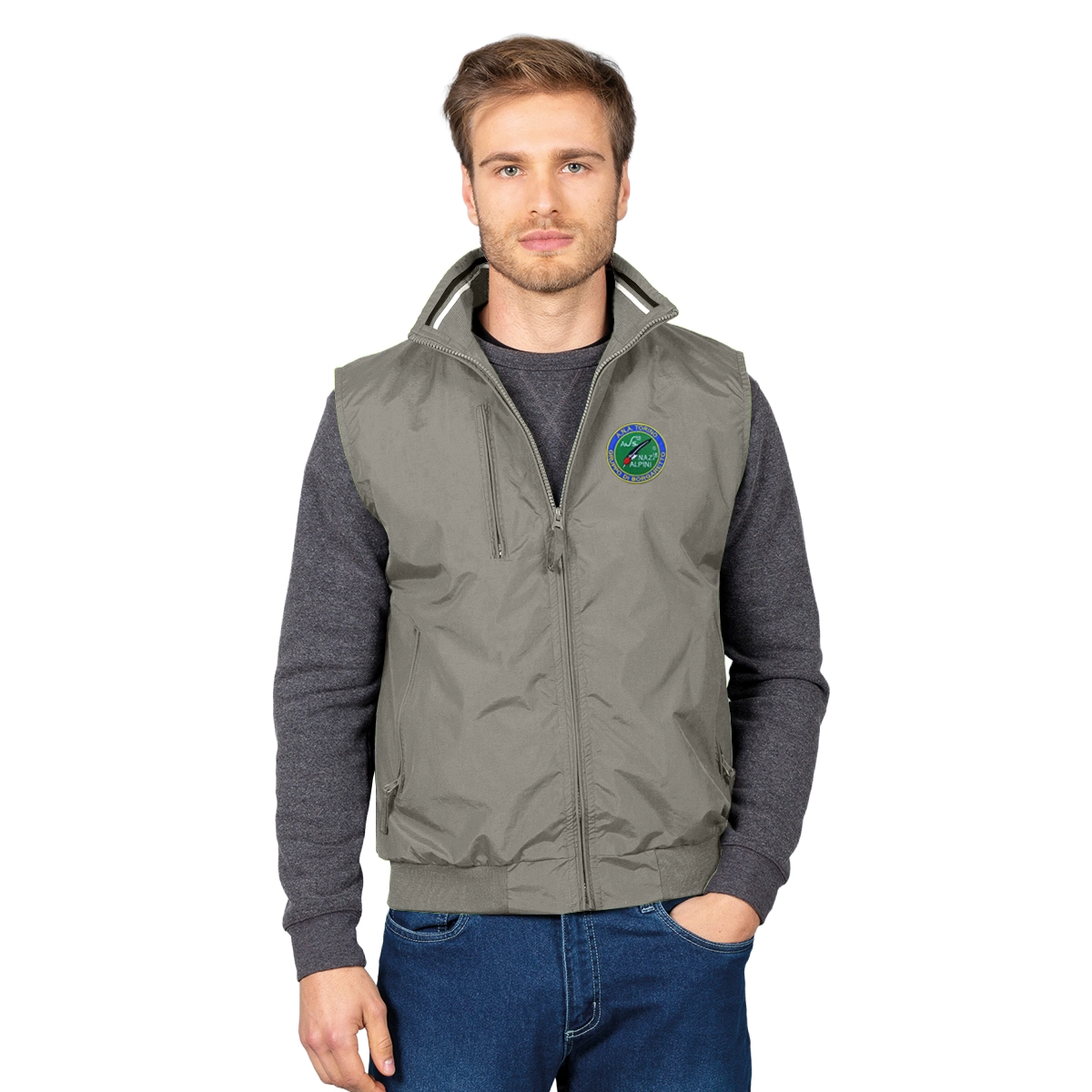 Gilet smanicato personalizzato per Gruppi ANA grigio
