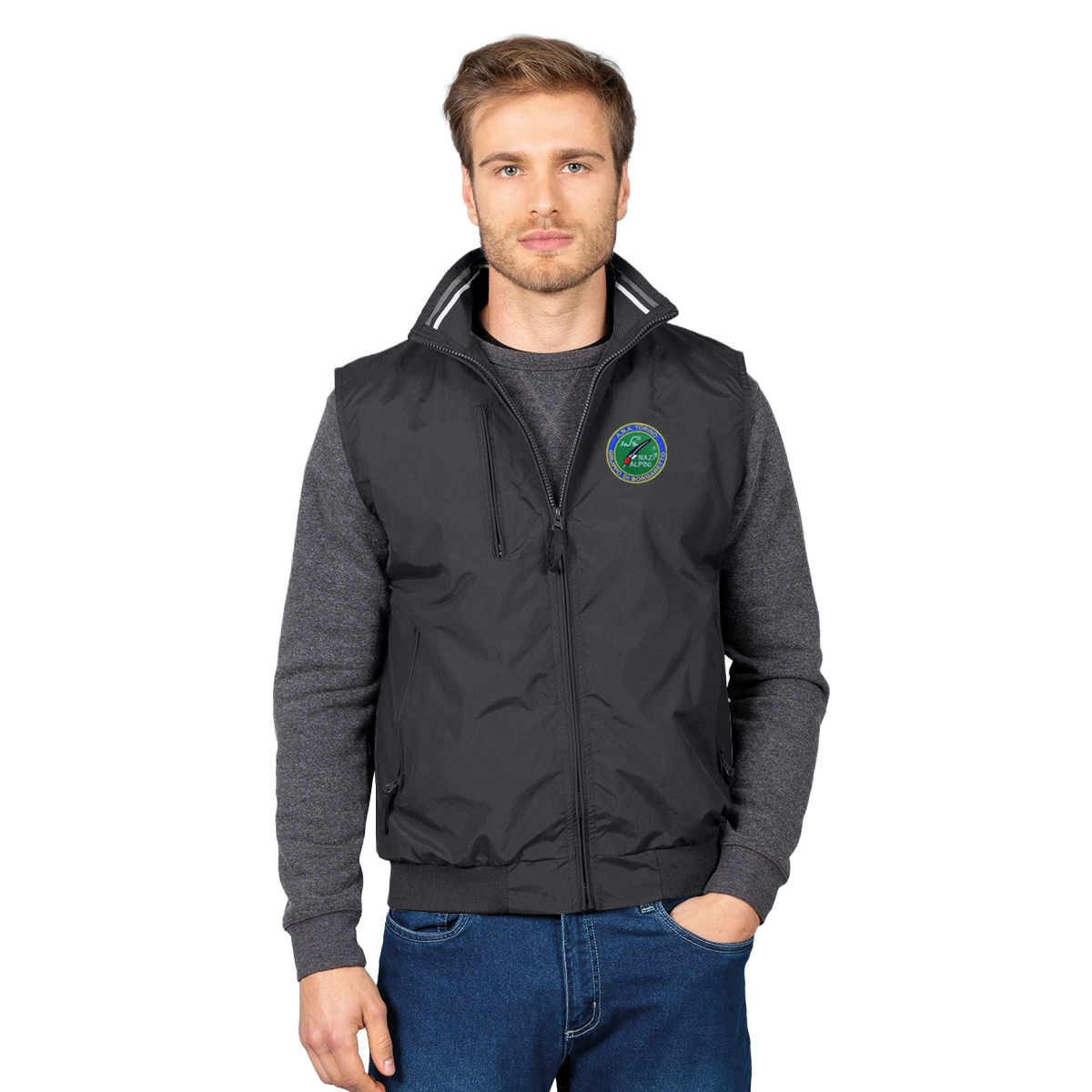 Gilet smanicato personalizzato per Gruppi ANA nero