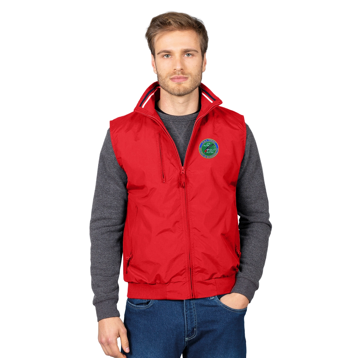 Gilet smanicato personalizzato per Gruppi ANA rosso