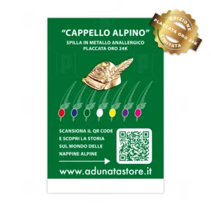 Spilla sagomata placcata oro 24K ANA  <br>Associazione Nazionale Alpini